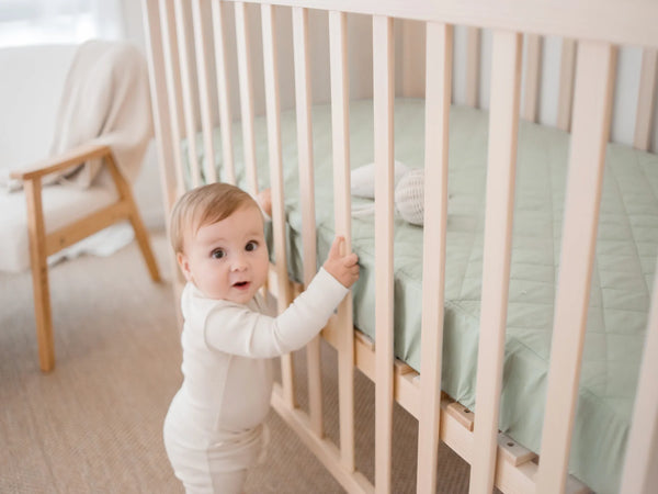 Waterproof Cot Sheet & Mattress Protector - Fern - Bambella Designs