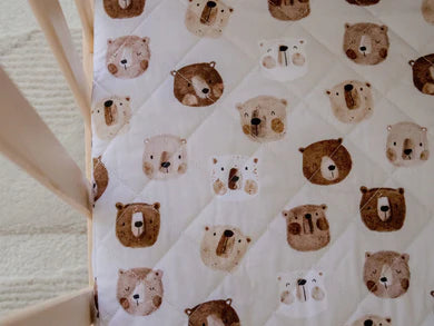 Waterproof Fitted Cot Sheet | Bear in There - Bambella Designs
