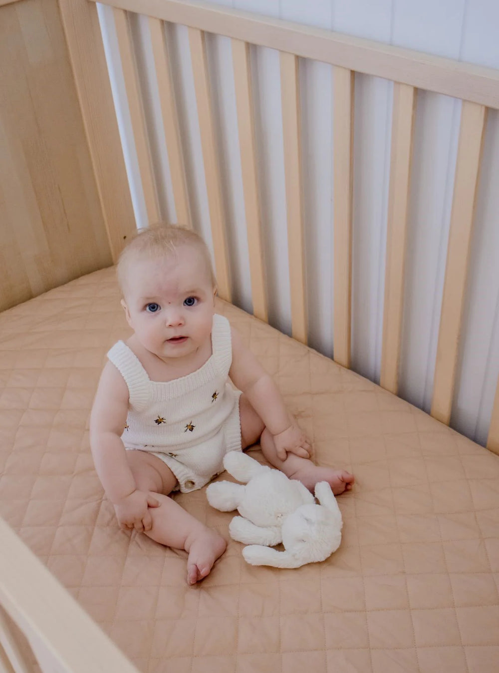 Waterproof Cot Sheet & Mattress Protector - Nude - Bambella Designs