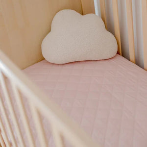 Waterproof Fitted Cot Sheet | Lullaby Pink - Bambella Designs