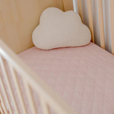 Waterproof Fitted Cot Sheet | Lullaby Pink - Bambella Designs