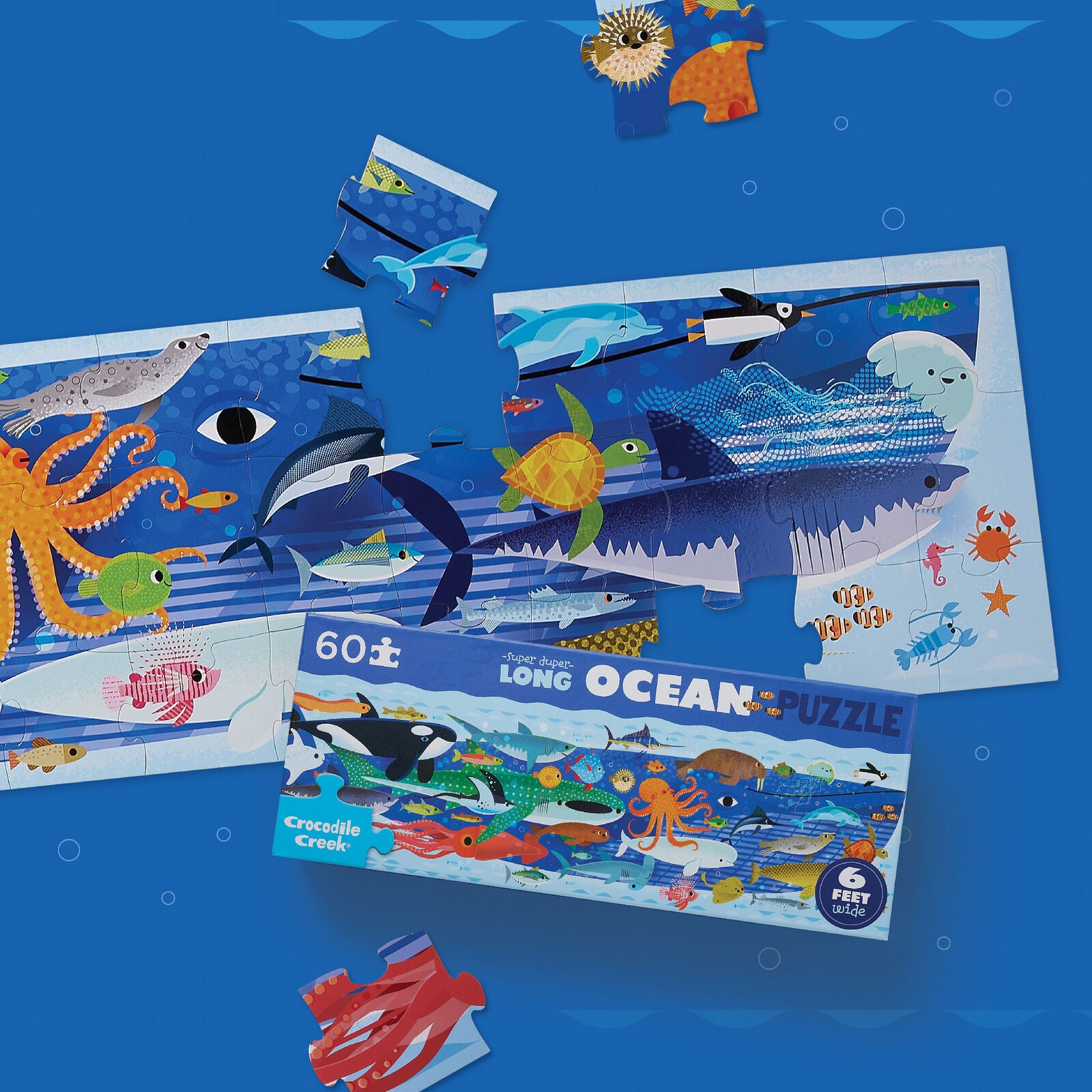 Super Duper Long Puzzle 60 pc - Ocean - Crocodile Creek