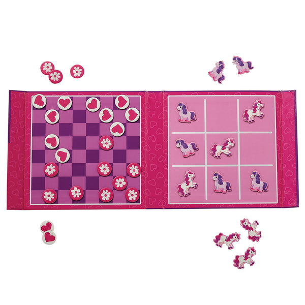 Magnetic Game - Tic Tac Toe & Checkers - Unicorn - Crocodile Creek