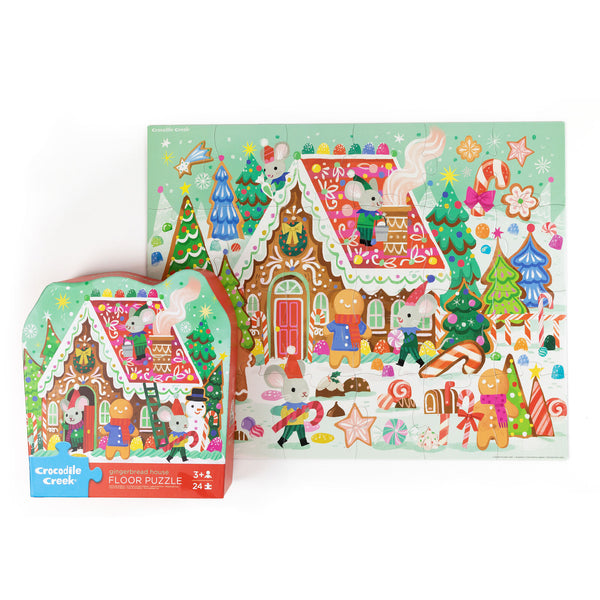 Classic Floor Puzzle 24 pc - Gingerbread House - Crocodile Creek
