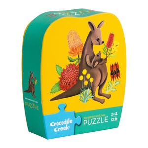 Mini Puzzle 12 pc - Kangaroo & Joey - Crocodile Creek