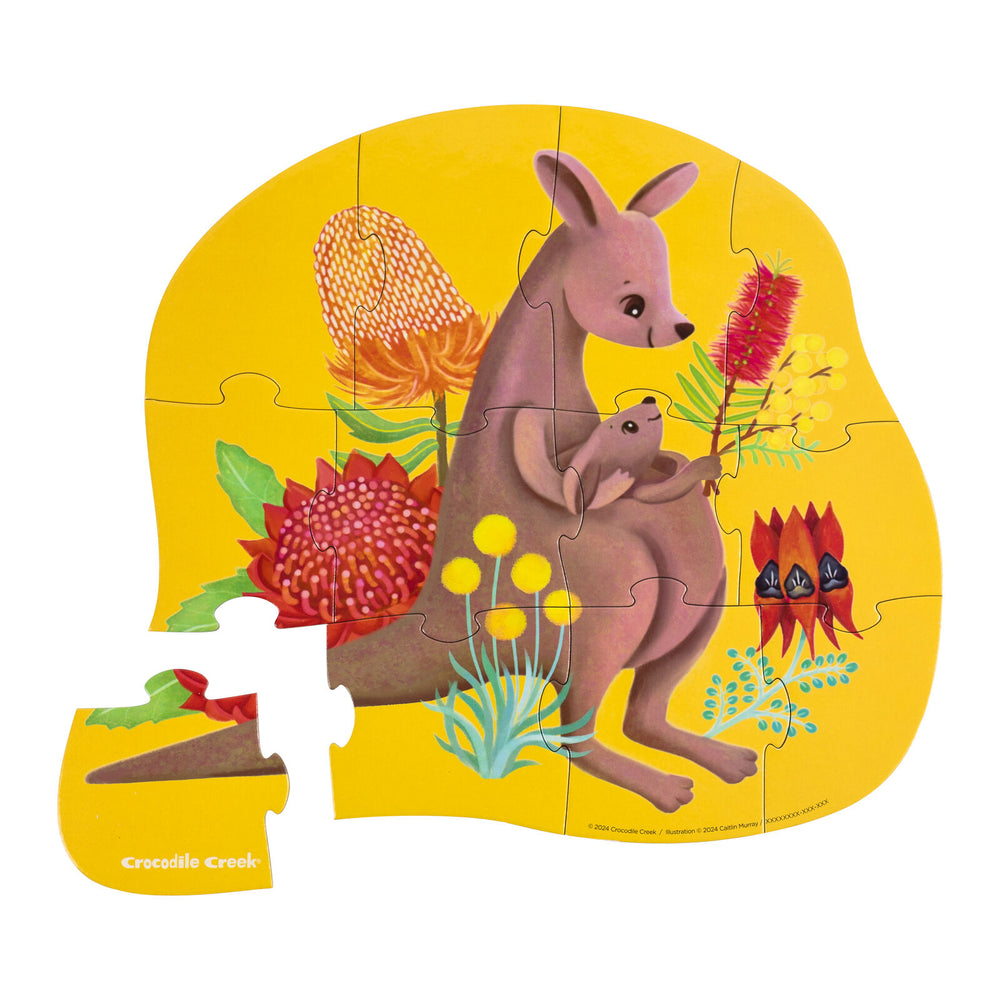 Mini Puzzle 12 pc - Kangaroo & Joey - Crocodile Creek