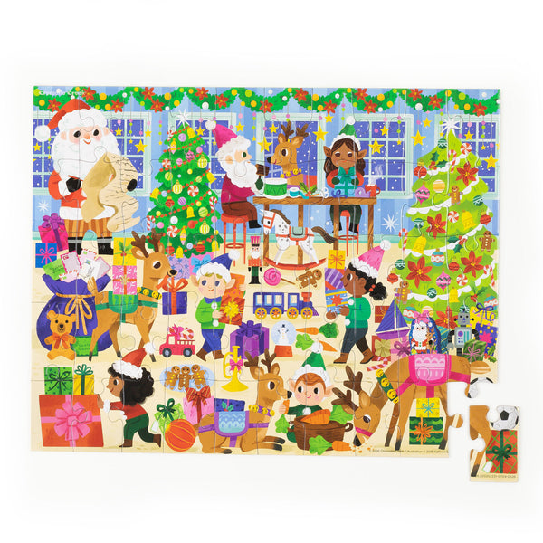 Flat House Puzzle 50 pc - Santas Workshop - Crocodile Creek