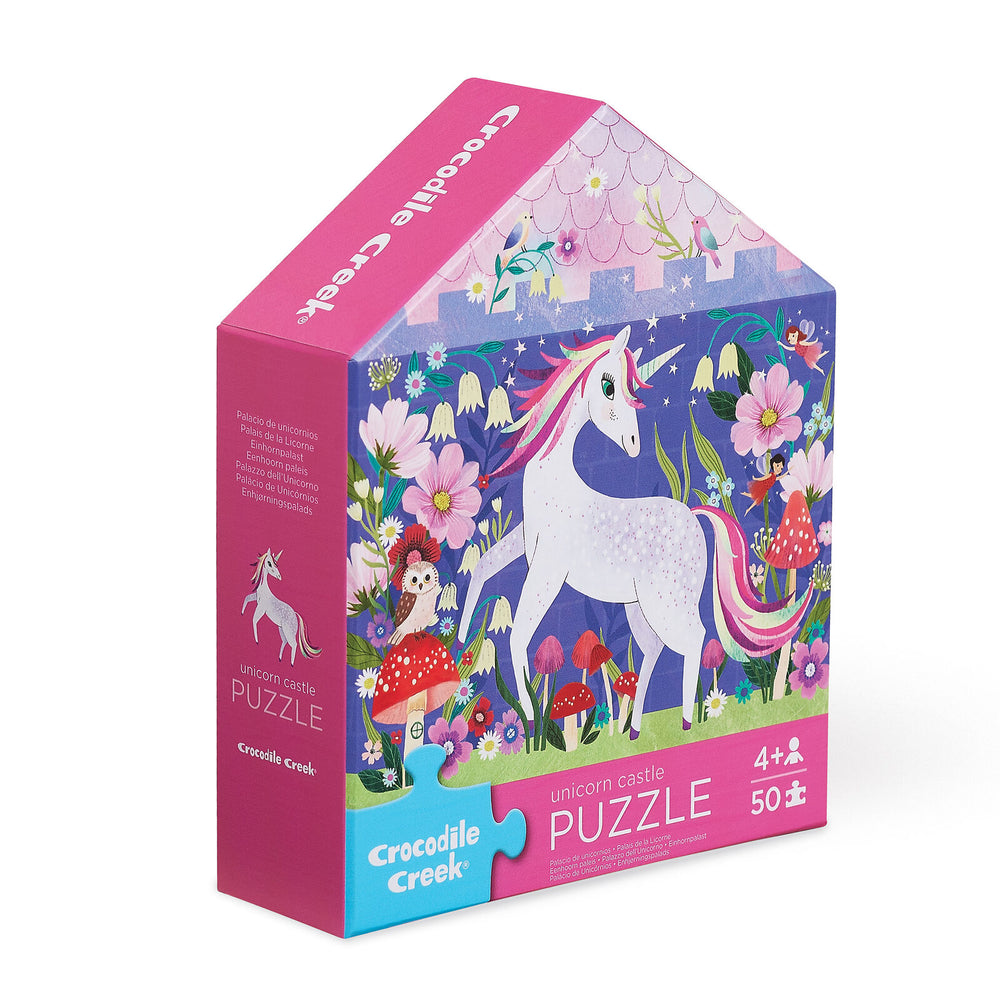 Flat House Puzzle 50 pc - Unicorn Castle - Crocodile Creek