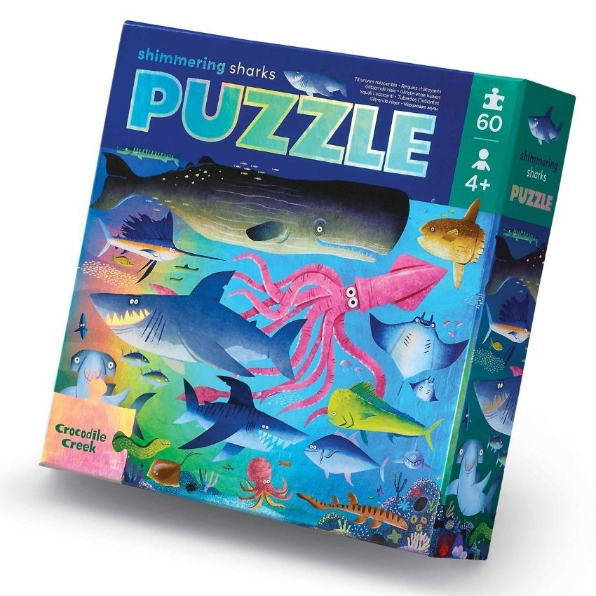 Foil Puzzle 60 pc - Shimmering Shark - Crocodile Creek
