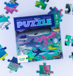 Foil Puzzle 60 pc - Shimmering Shark - Crocodile Creek