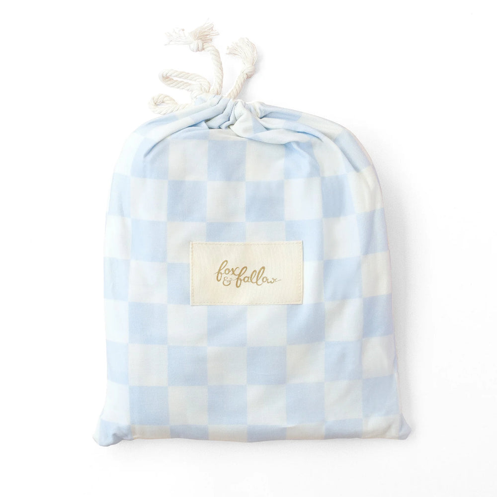 Powder Check Organic Fitted Cot Sheet - Fox & Fallow