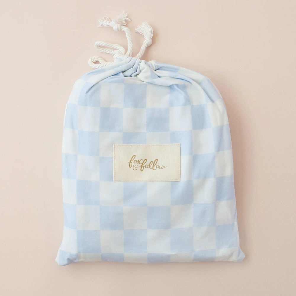 Powder Check Organic Fitted Cot Sheet - Fox & Fallow