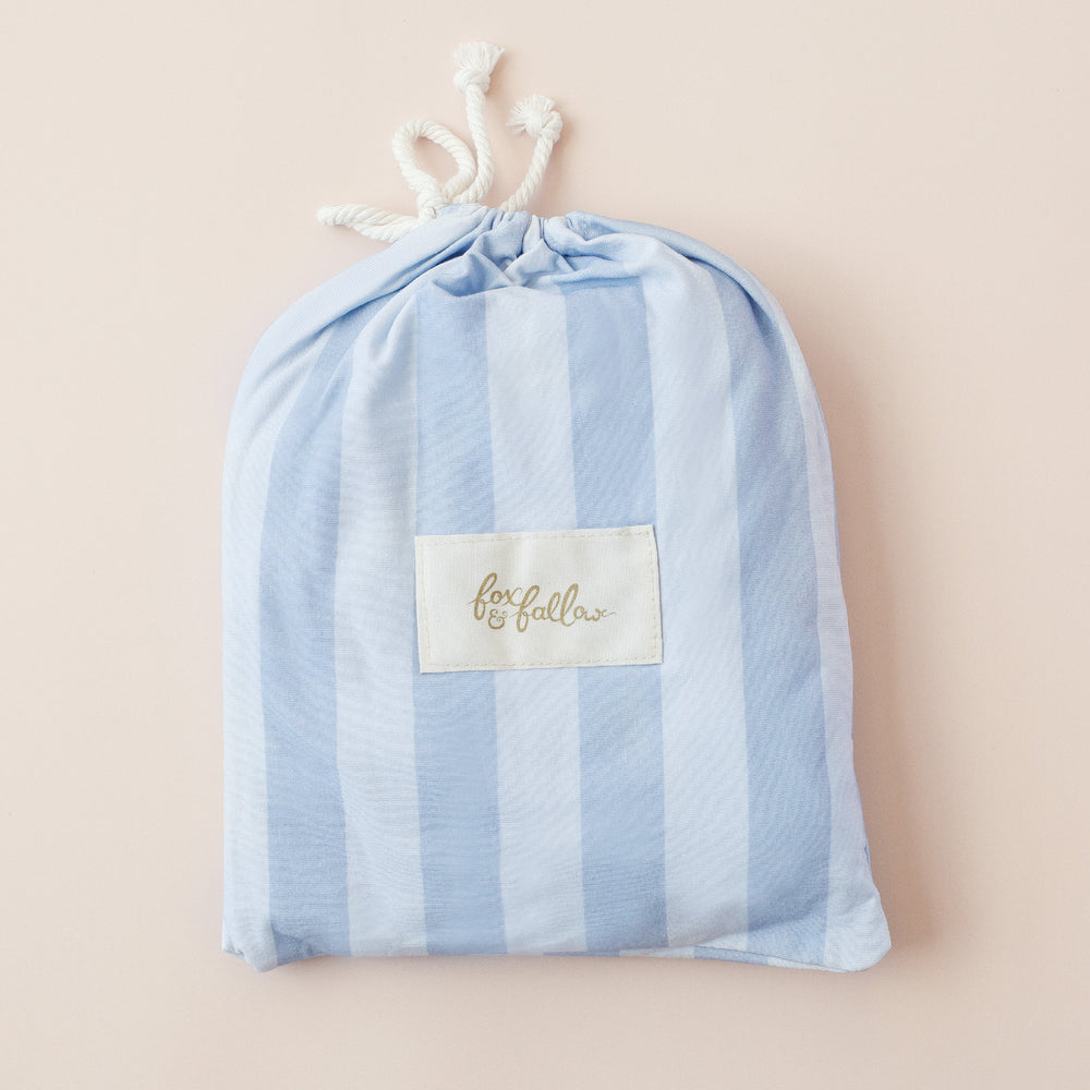 Cloud Stripe Organic Fitted Cot Sheet - Fox & Fallow