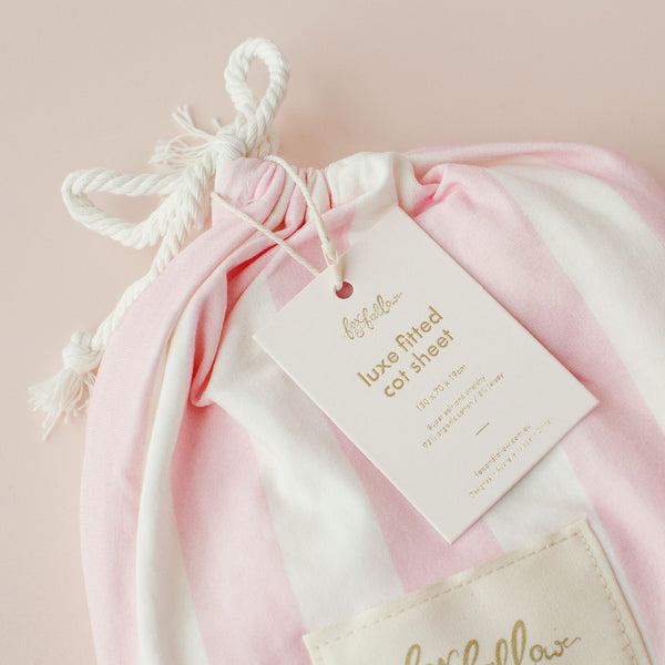 Petal Stripe Organic Fitted Cot Sheet - Fox & Fallow