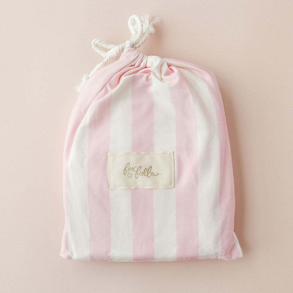 Petal Stripe Organic Fitted Cot Sheet - Fox & Fallow