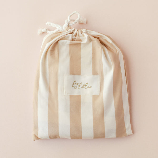 Coffee Stripe Organic Fitted Cot Sheet - Fox & Fallow