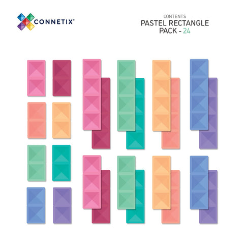 Pastel Rectangle Pack 24 pc - Connetix