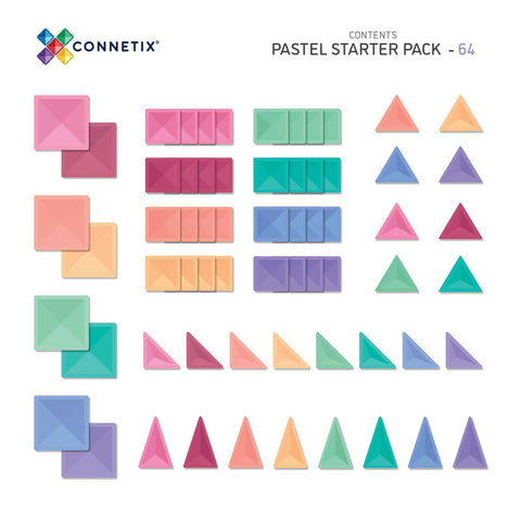 Pastel Starter Pack 64pc - Connetix
