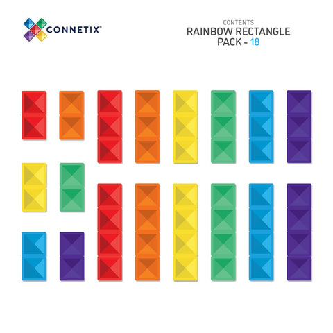 Rainbow Rectangle Pack 18pc - Connetix