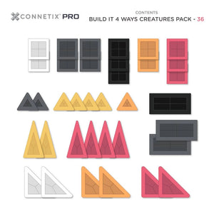 PRO Build It 4 Ways Creatures Pack - 36 Piece - Connetix