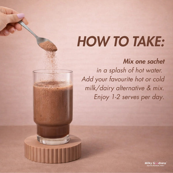 Chocolate Lactation Drink Mix | 10 Single Serves - Milky Goodness