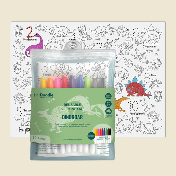 DinoRoar Classic Colouring & Doodle Mat - Hey Doodle