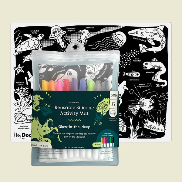 Glow-in-the-deep Classic Colouring & Doodle Mat - Hey Doodle