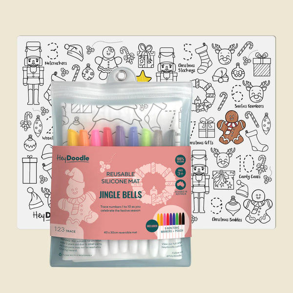 Jingle Bells Classic Colouring & Doodle Mat - Hey Doodle