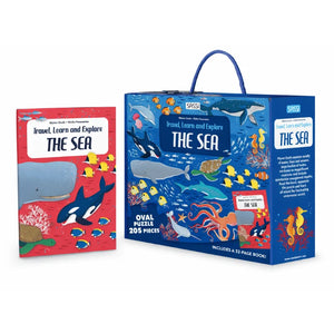 Travel, Learn and Explore - Puzzle and Book Set - The Sea, 205 pcs - Sassi