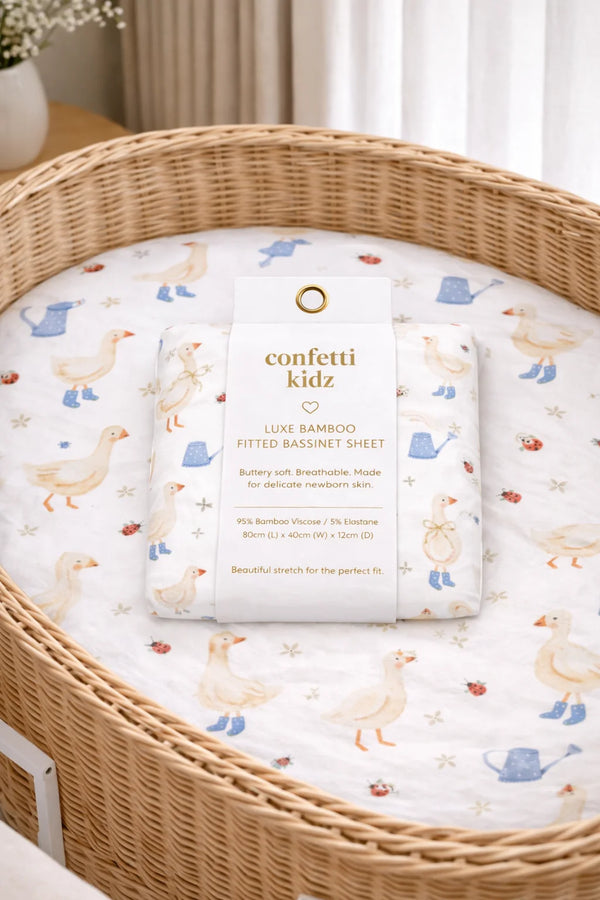 Country Goose Bassinet Sheet/Change Pad Cover - Confetti Kidz