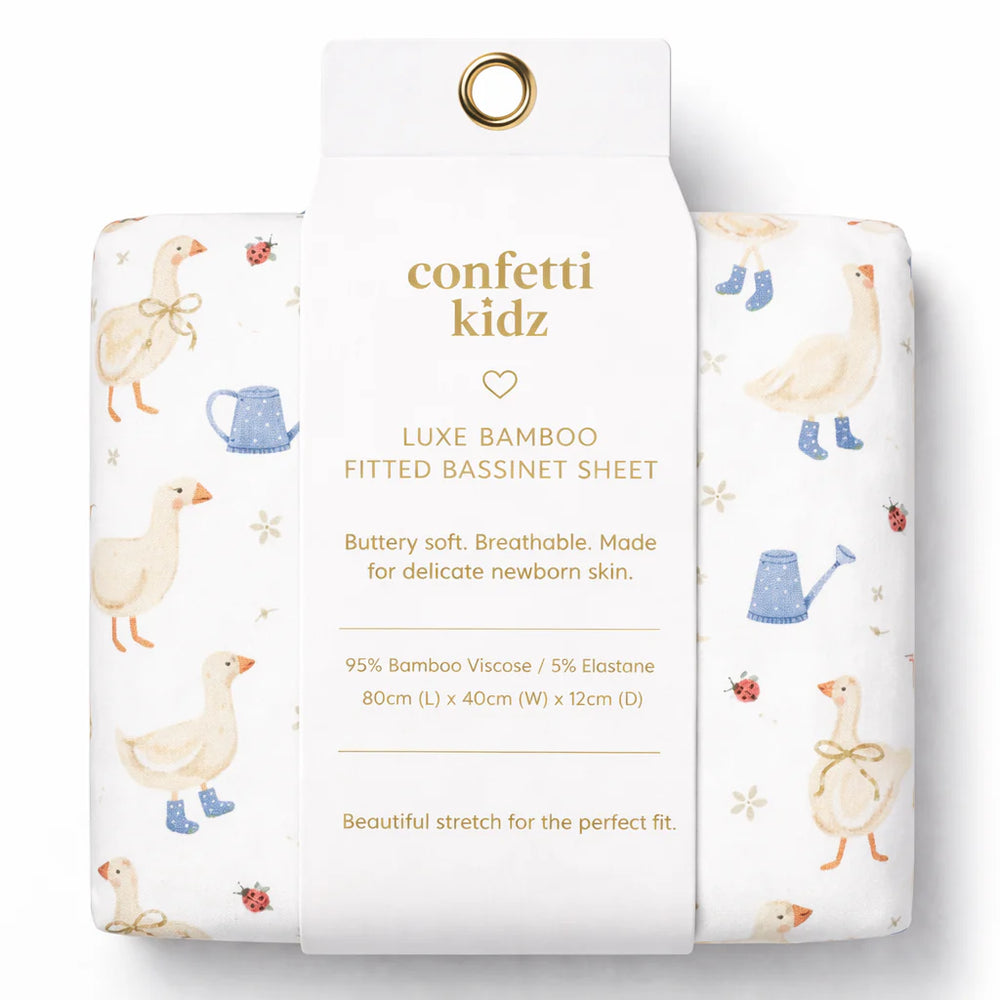 Country Goose Bassinet Sheet/Change Pad Cover - Confetti Kidz