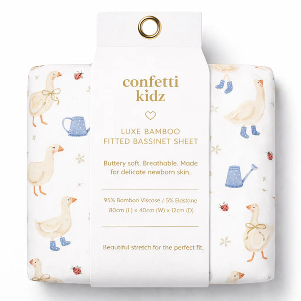 Country Goose Bassinet Sheet/Change Pad Cover - Confetti Kidz