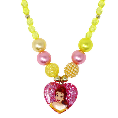 Disney Princess Belle Pendant Stretch Beaded Necklace Bracelet Set Peppa Penny