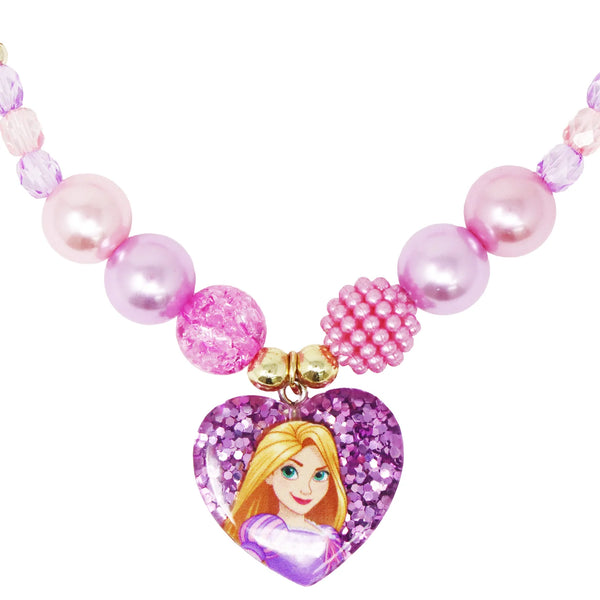 Disney Princess Rapunzel Necklace & Bracelet Set - Pink Poppy