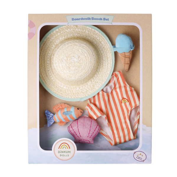 Boardwalk Beach Set - Seashell Shores Outfit Set - Dinkum Dolls