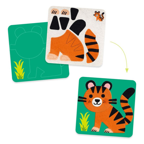 Felt Boards - Soft Animals Collage Activity - Djeco