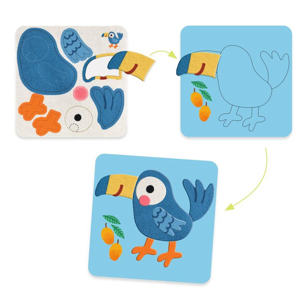 Felt Boards - Soft Animals Collage Activity - Djeco