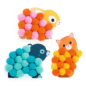 Pom-pom Collage - Animals and Pom-pom Circles - Djeco