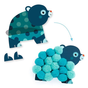 Pom-pom Collage - Animals and Pom-pom Circles - Djeco