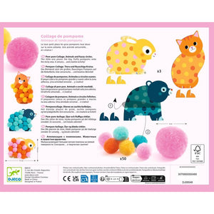 Pom-pom Collage - Animals and Pom-pom Circles - Djeco