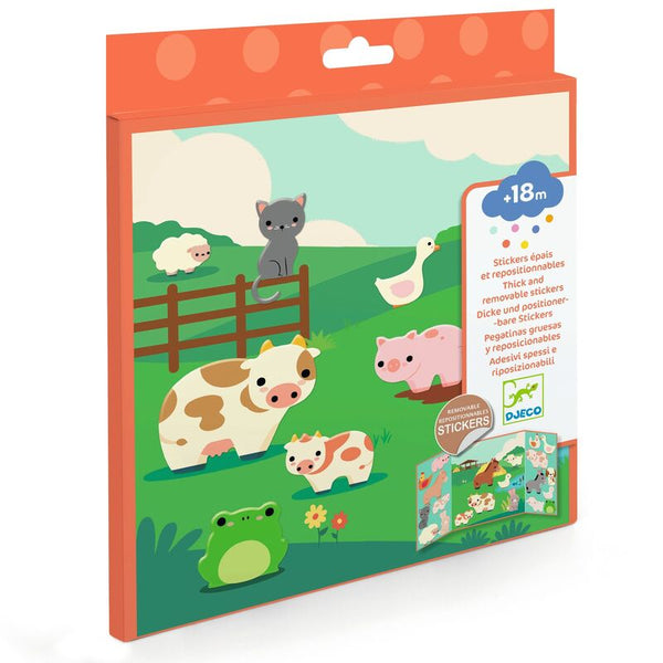 Repositionable Stickers - Farm Animals - Djeco