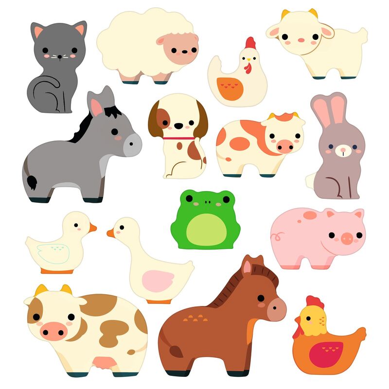 Repositionable Stickers - Farm Animals - Djeco