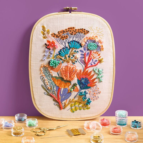 Floral Beadwork Embroidery Kit - Djeco
