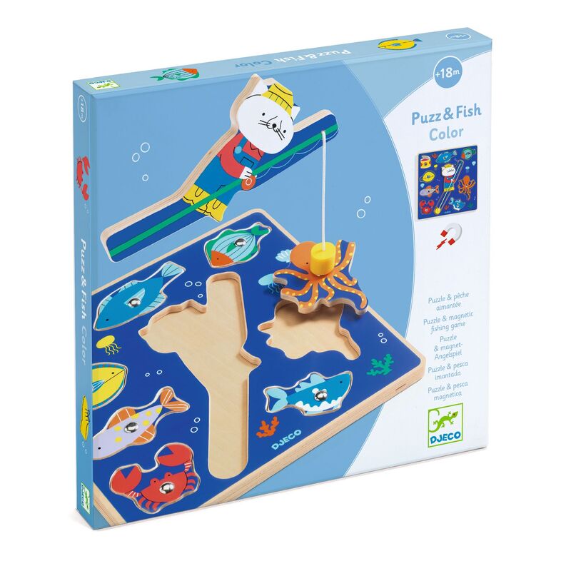 Puzz & Fish Colour Puzzle & Magnetic Fishing Game - Djeco