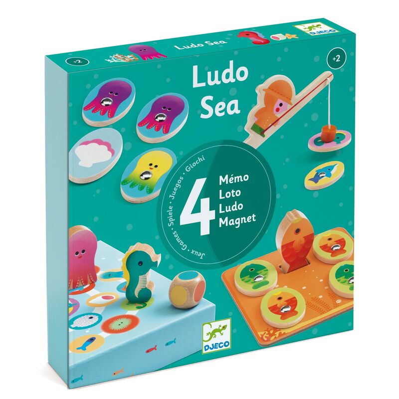 Ludo Sea 4-in-1 Wooden Game - Djeco - DISCOUNTED
