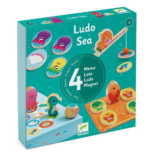 Ludo Sea 4-in-1 Wooden Game - Djeco - DISCOUNTED