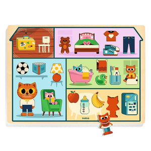 22 Piece Wooden House Puzzle - Djeco