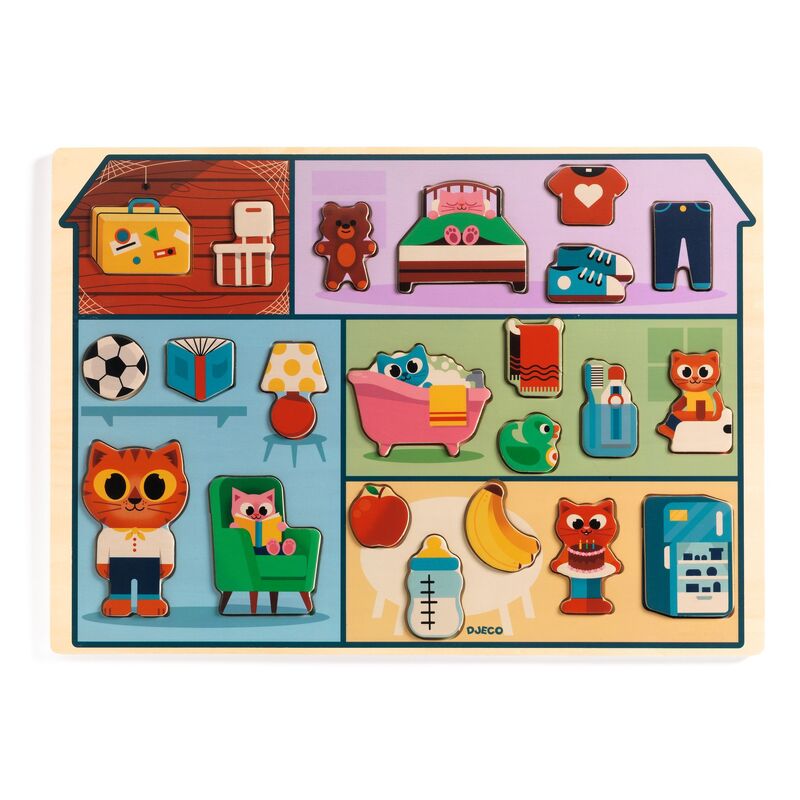 22 Piece Wooden House Puzzle - Djeco