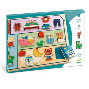 22 Piece Wooden House Puzzle - Djeco