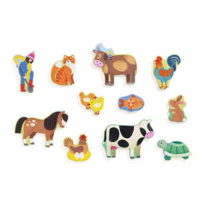 22 Piece Wooden Farm Puzzle Pieces - Djeco